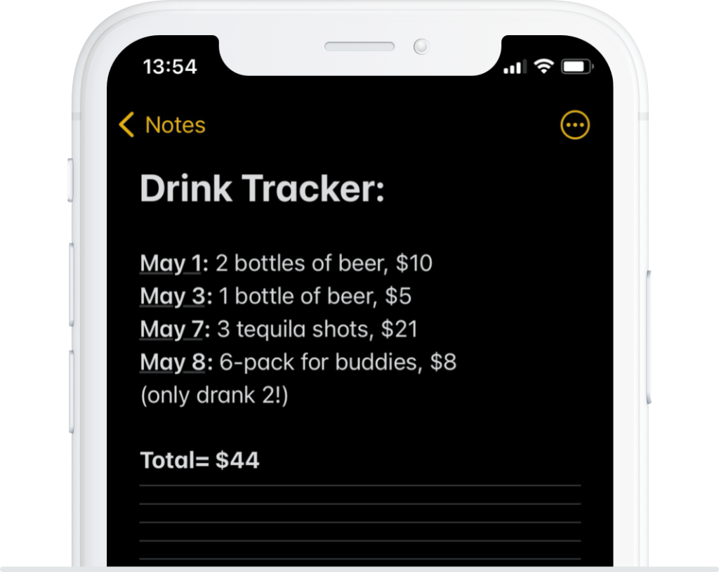 Track Your Spending on Alcohol - Own Your Limits